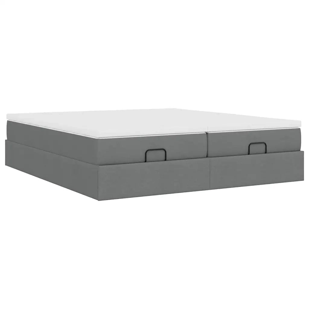 vidaXL Struttura Letto Pouf con Materassi 200x200 cm in Tessuto