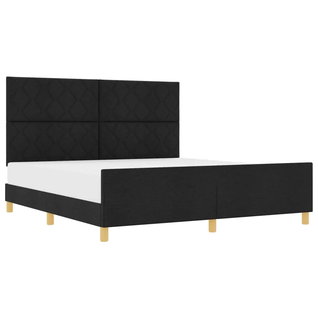 Struttura del letto con testiera Nero 180 x 200 cm Tessuto 3344825