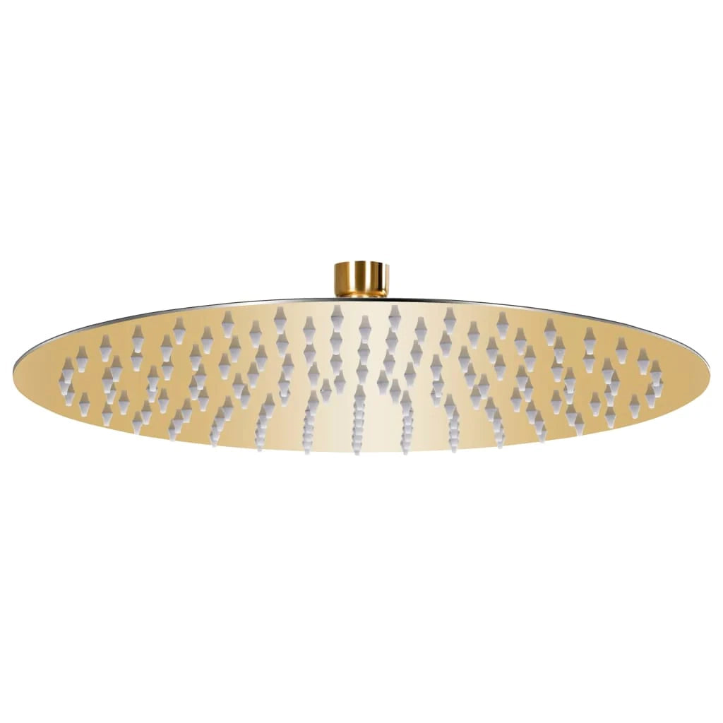 Soffione doccia a pioggia soffione doccia a spruzzo doccetta accessorio da bagno acciaio inox 30 cm rotondo oro 02_0002087