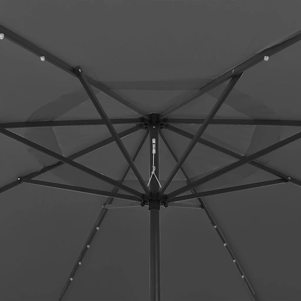 Ombrellone da Esterni con LED e Palo in Metallo 400cm Antracite cod mxl 55863