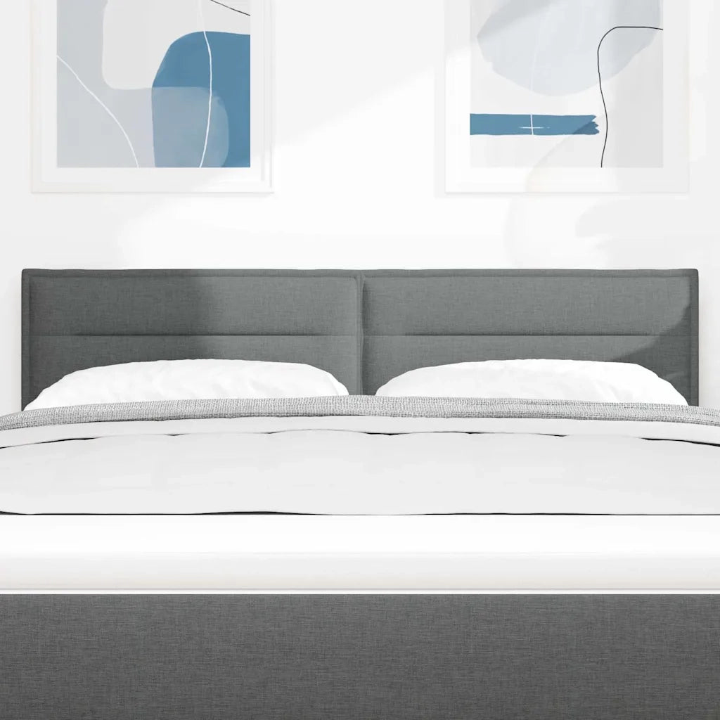 Testiera | Testata LED con strisce LED Grigio scuro 144 cm Tessuto