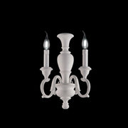 Applique Shabby Chic Fiorenza Legno Bianco 2 Luci E14