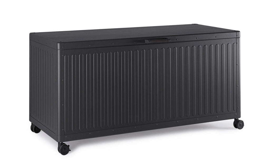 Baule Contenitore da Esterno 141,6x72x70h cm Apertura Facile e Ruote in Alluminio Ocean S Antracite