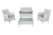 Salotto da giardino in rattan, set di divani da esterno in polyrattan bianco - Erica - RT-E08ZB