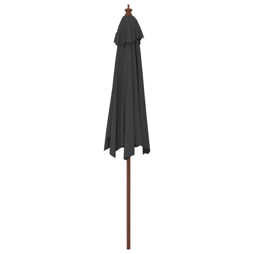 Ombrellone da giardino con palo in legno 299 x 240 cm nero 02_0008344