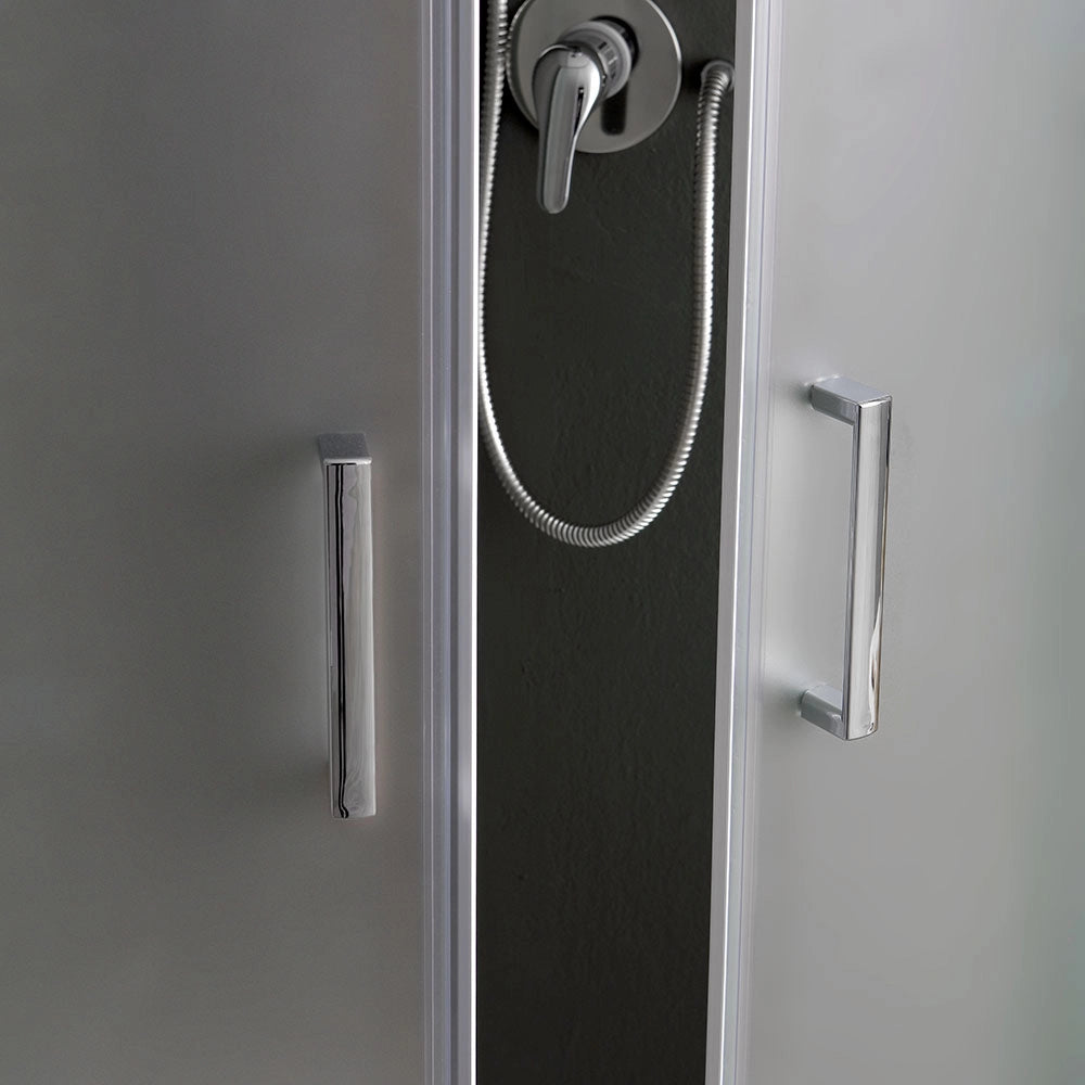 Cabina doccia semicircolare 90x90 cm vetro satinato