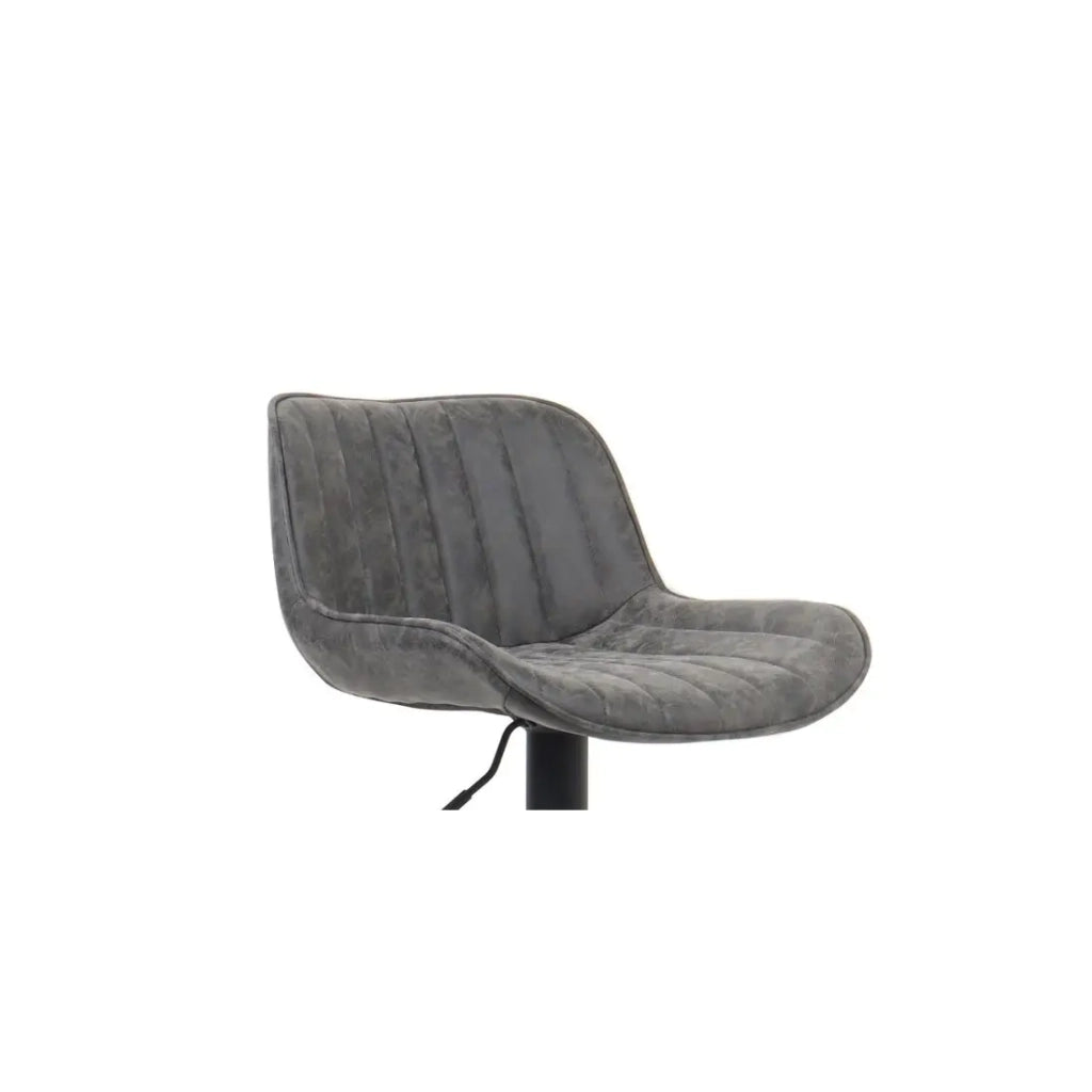 Sgabello da bar ZENA - Stile vintage - PU grigio - Seduta confortevole e di design