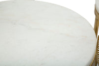 Set 2 Tavolini Leaf Ø35 cm e Ø30 cm in Ferro e MDF Oro