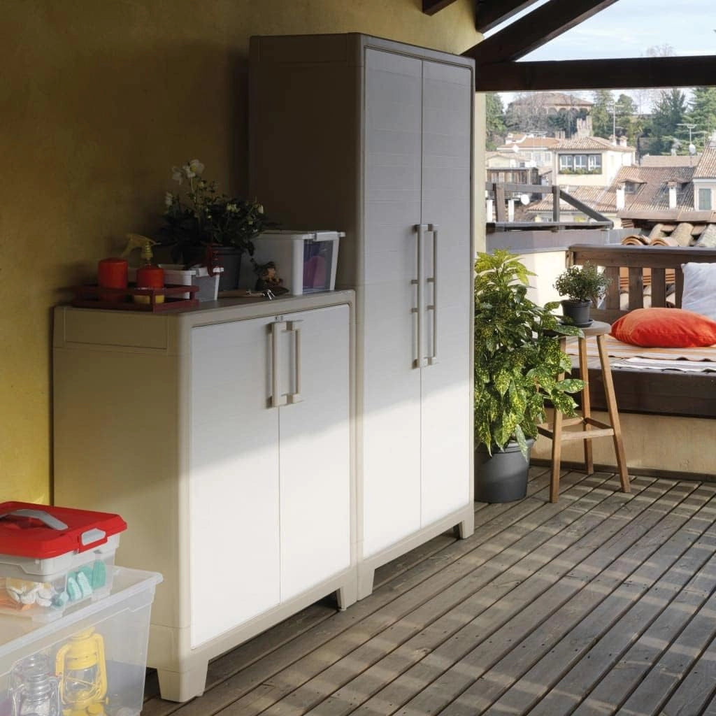 Armadio basso da per esterno giardino in PVC plastica resina 2 ante 80X44 H.CM 100