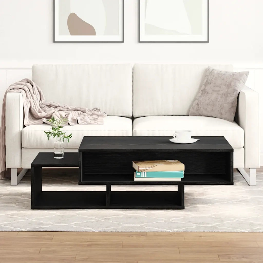 Tavolino Salotto Rovere Nero 105x55x32 cm Legno Multistrato 862069