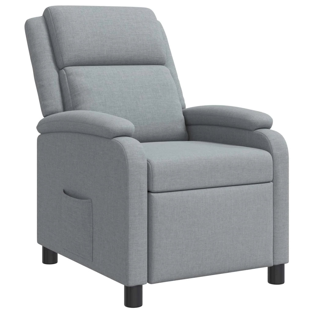 Divano Sedia-Poltrona reclinabile Grigio Chiaro Tessuto 258670