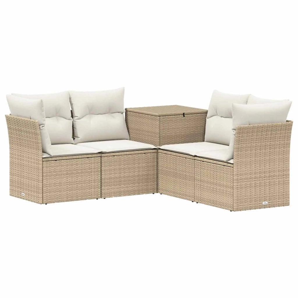 Set di divani 5 pz Beige e Bianco Crema 3447842