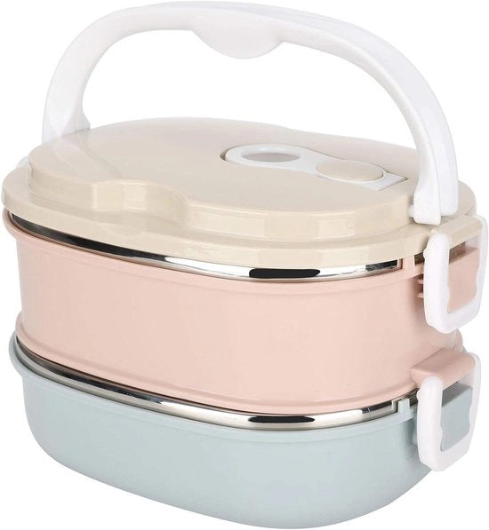 Lunchbox isolata per cibi caldi - box in acciaio inossidabile - contenitore termico impermeabile - ripiegabile - box termica - contenitore per cibo - pasti per ufficio e casa