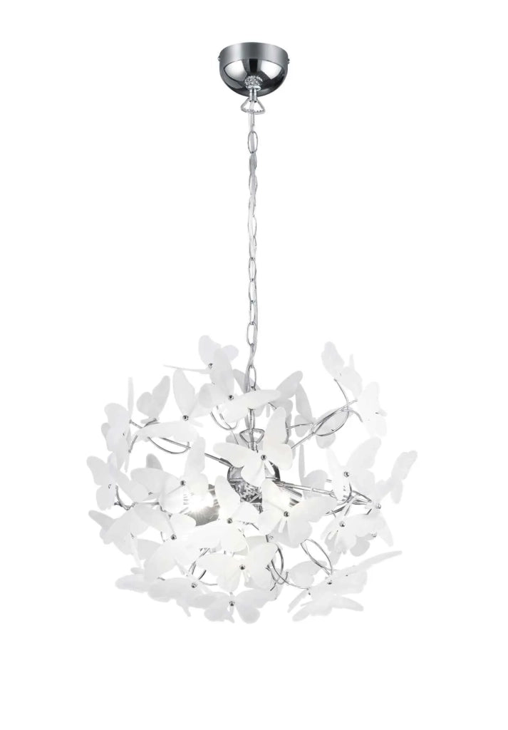 Lampada a sospensione con farfalle, metallo, multicolor, D 50 cm, Butterfly