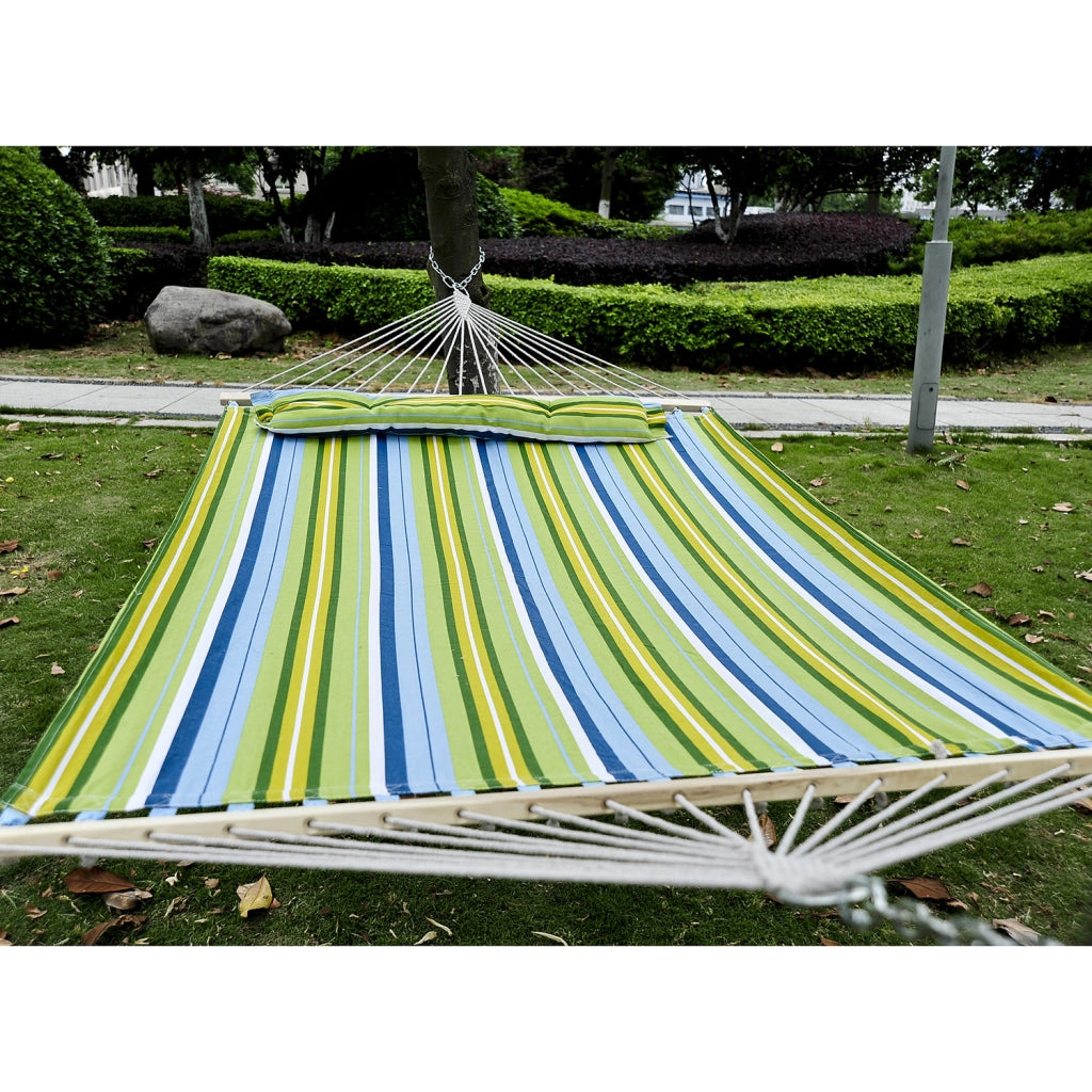 Amaca da giardino per 2 persone ¨C zephmum ¨C righe blu e verdi 3,4x1,4m