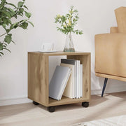Mobiletto con Ruote Rovere Artigianale 37x33x42,5 cm Truciolato 853136