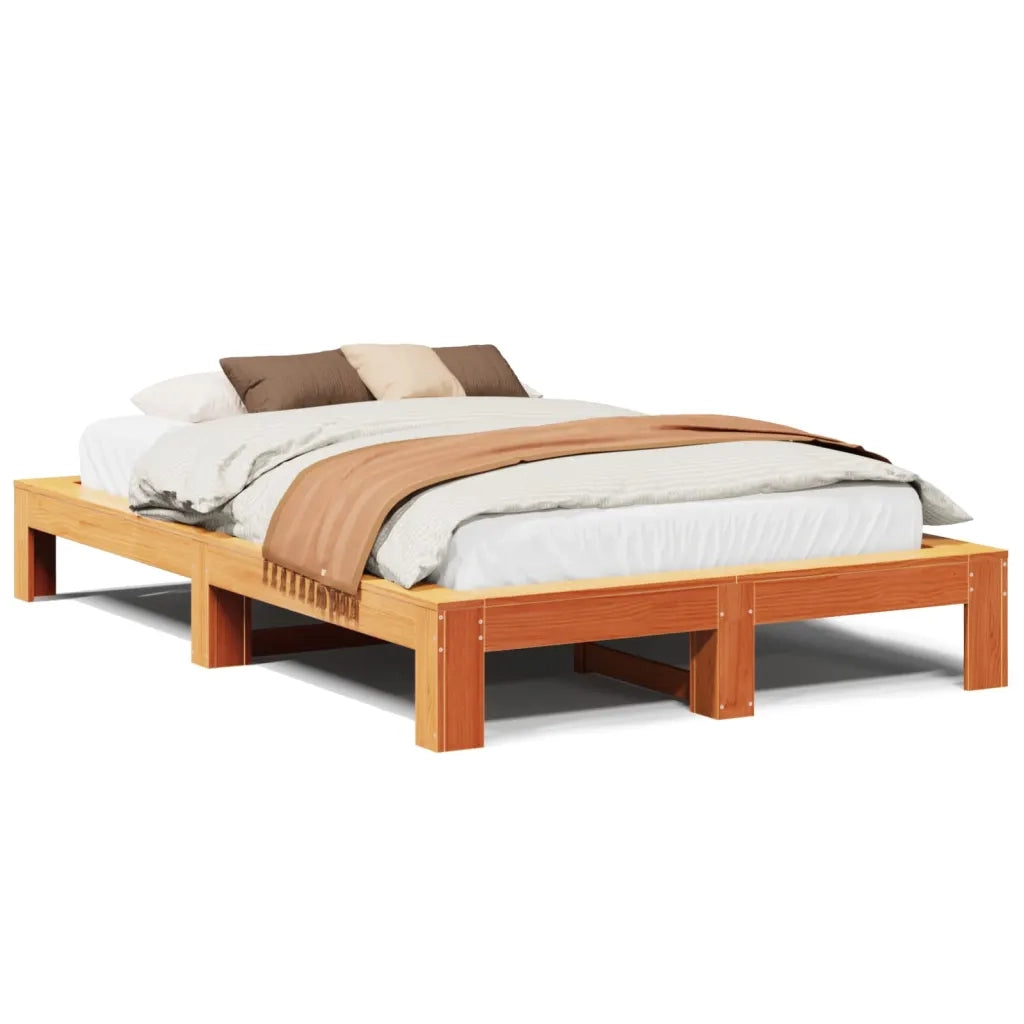 Letto senza Materasso Marrone Cera 120x200 cm in Legno di Pino 3308743