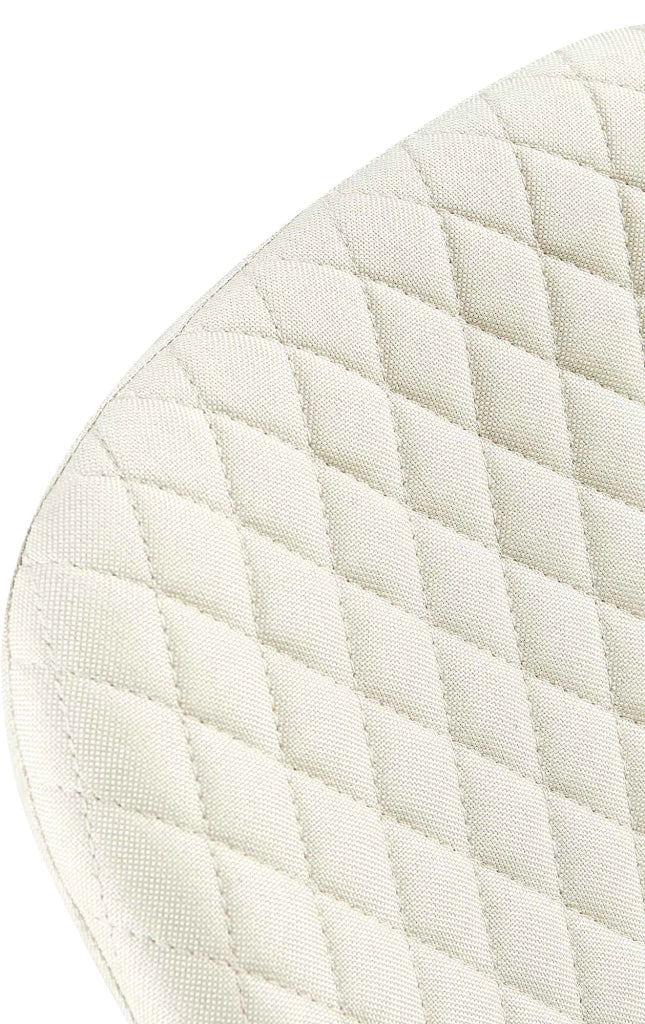Sedia Giverny con cuciture decorative Tessuto,crema