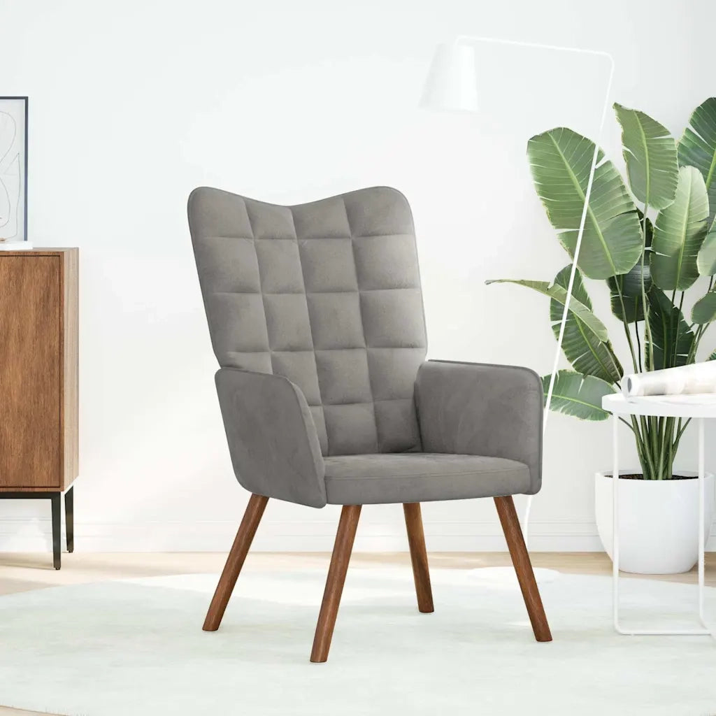 vidaXL Sedia Relax Grigio Chiaro in Velluto