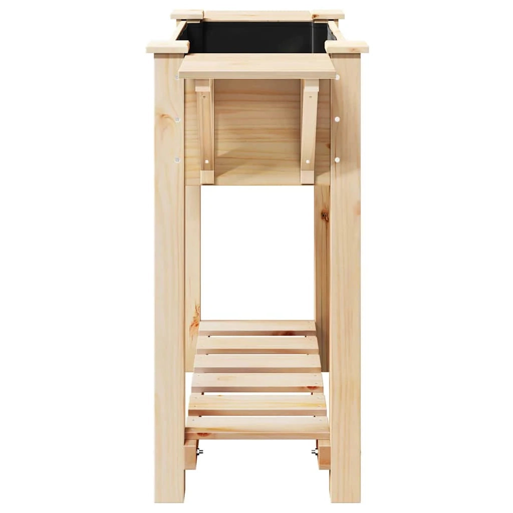 Fioriera da giardino con ripiano minimalista 111 x 37 x 76 cm funzionale ed elegante in legno di abete beige 02_0058846