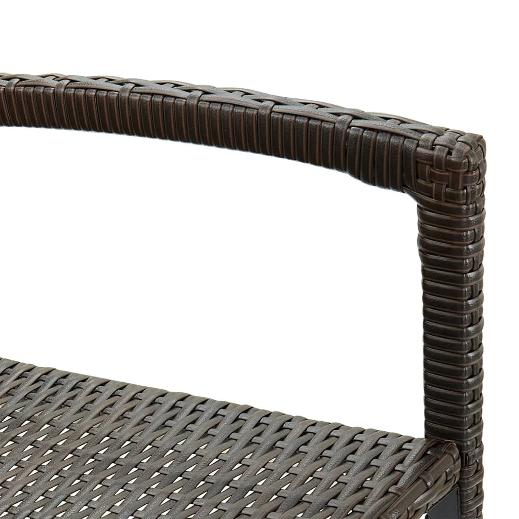 Sgabelli da Bar 2 pz in Polyrattan Marrone