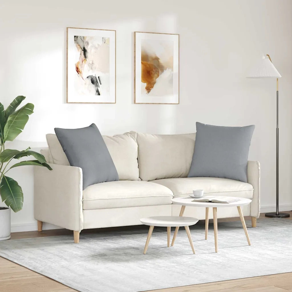 Cuscini da Divano 2 pcs Grigio chiaro 80 x 80 cm Tessuto