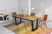 Tavolo da Pranzo, 194x90x74 cm, Per 10 persone, Tavolo Cucina, Rovere e nero