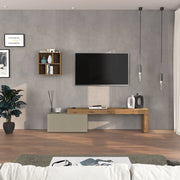 WHOUS Parete attrezzata Chronos set soggiorno tortora opaco e rovere 180/260x40 cm