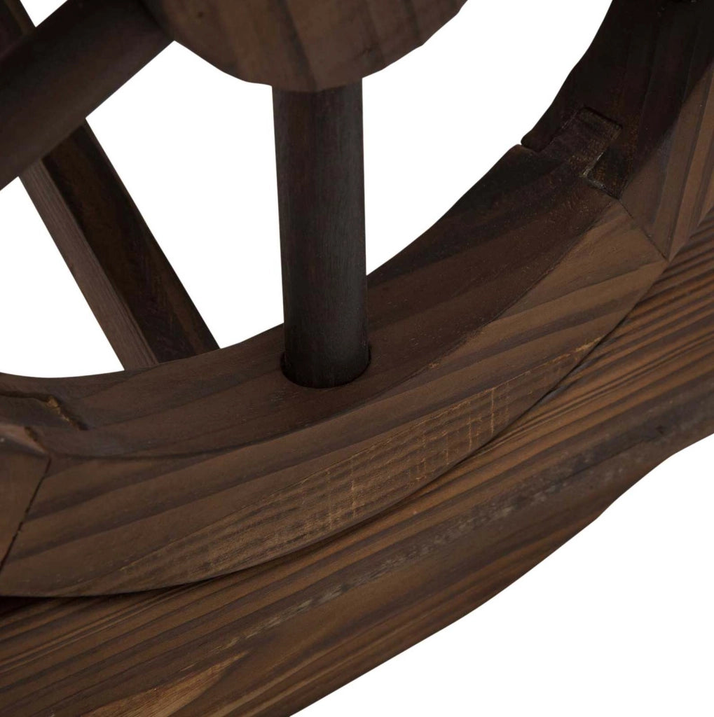Panca da giardino rustica in legno di abete 98 x 50 x 39;5 cm; marrone