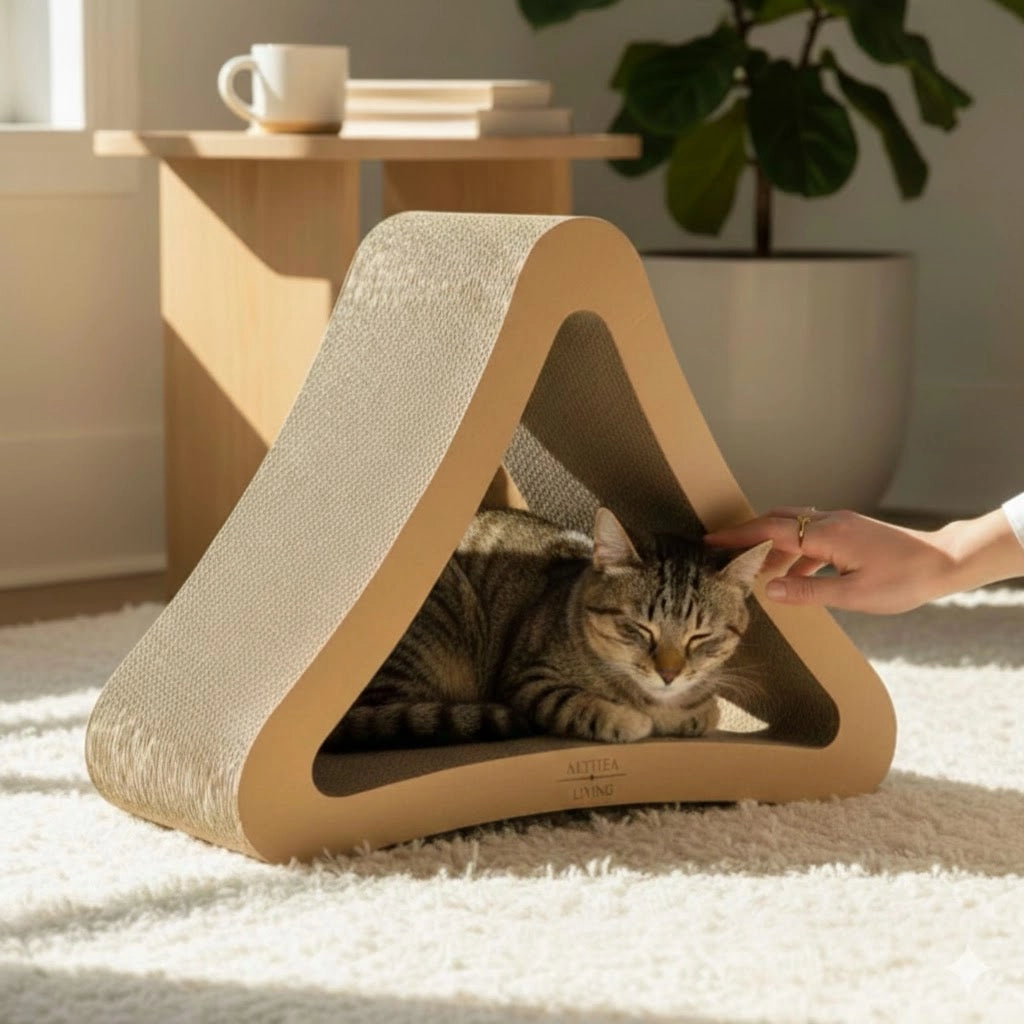Tiragraffi per gatti DELTA, 2 in 1 in cartone ondulato 64 x 34 x 54 cm