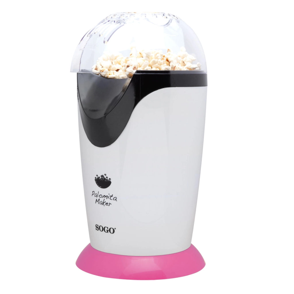 Macchina per popcorn elettrica 1200W, preparazione 3 minuti senza olio, base antiscivolo e coperchio removibile - SOGO