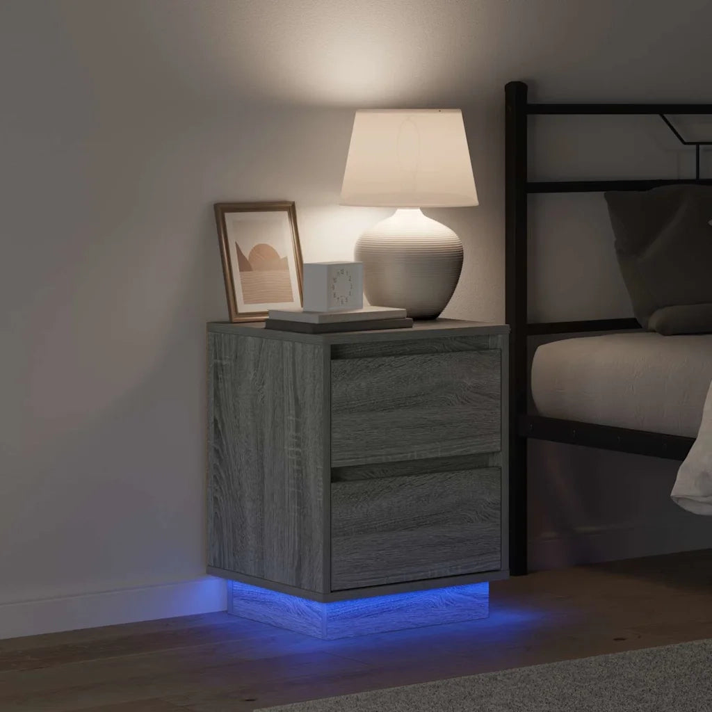 Armadio da Notte con cassetto 2 pcs Grigio 39 x 34,5 x 50 cm 869621