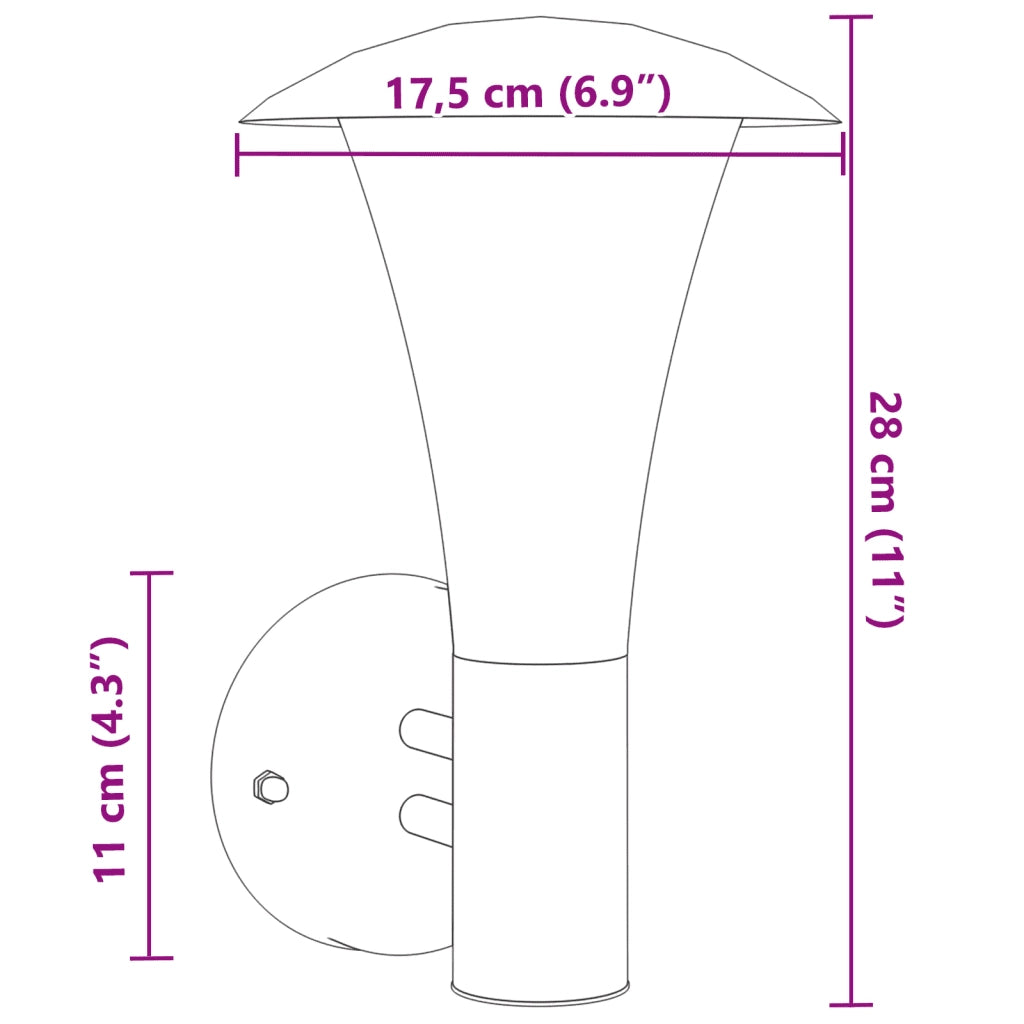 Applique da Esterno 2 pz Argento in Acciaio Inossidabile CFW1699795