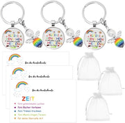 Set di Oreficerie per 3 Stuari - Regalo di Addio per gli Insegnanti - Chiave di Ringraziamento - Acciaio Inossidabile di Alta Qualità - Tasche di Filo Organza - Progetto Unico e Caldo - Regalo