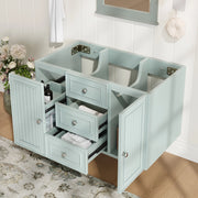 Mobile sottolavabo con 2 cassetti, vano contenitore e installazione a parete, per bagno, verde, 78,5 × 46 × 46,8 cm