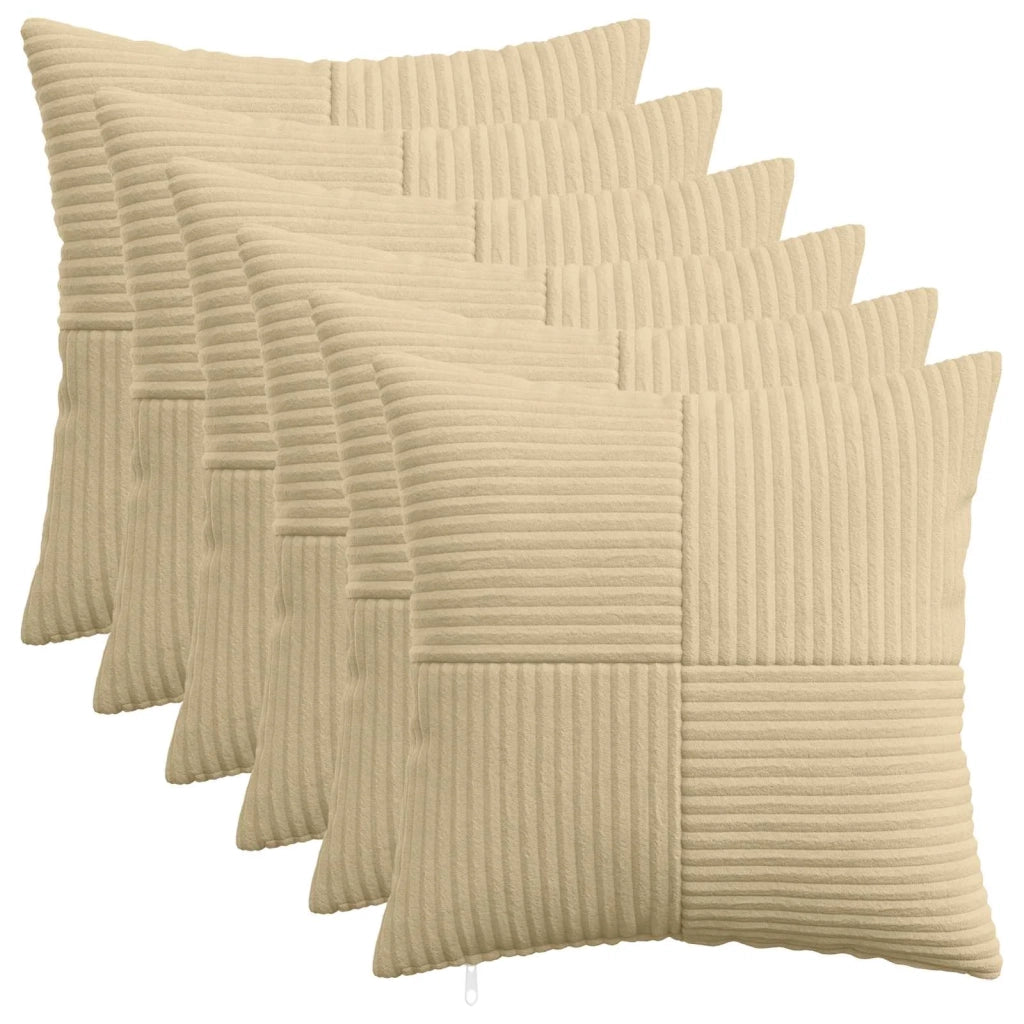 Federa 6 pcs ALMELO Grigio Verde 50 x 50 cm corduroy 914903