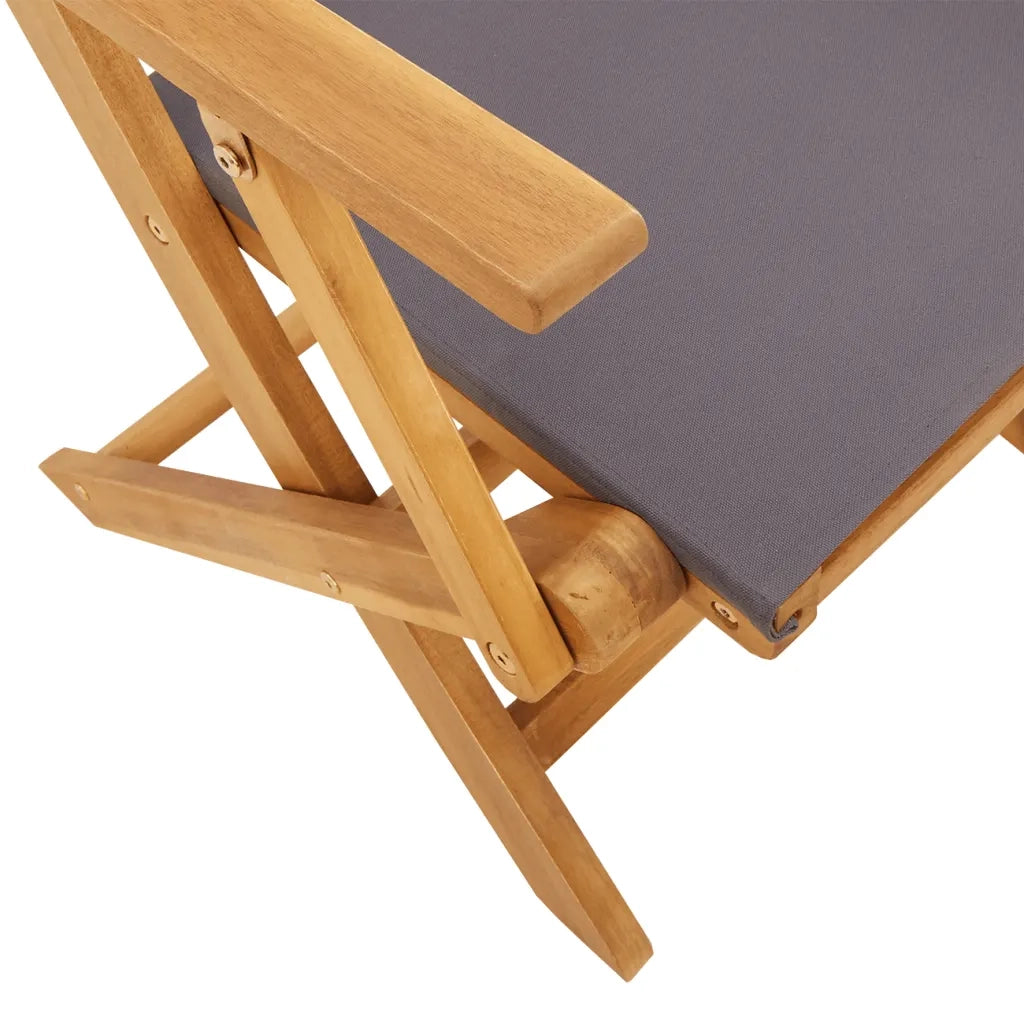 Sedie Giardino Pieghevoli 4pz Antracite Tessuto Legno Massello 3214577