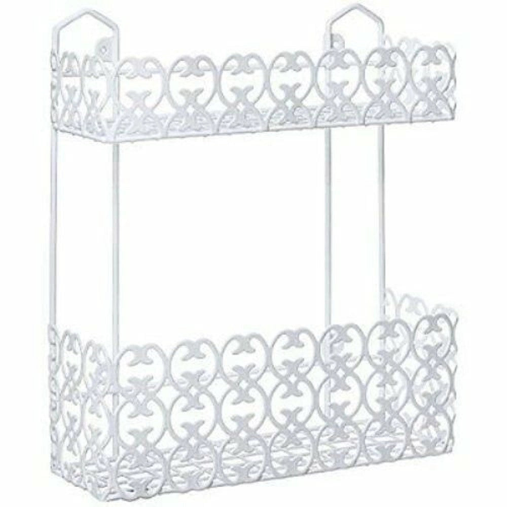 Trade Shop - Portaoggetti Sapone Bagnoschiuma 2 Piani Ripiani Appoggio Bagno Da Parete 52525 -