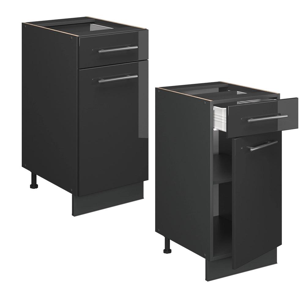 Vicco Mobiletto base per cucina Antracite lucido 40 cm senza piano di lavoro
