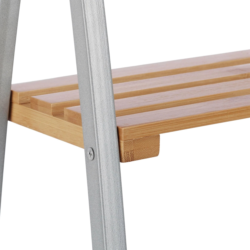 Portasciugamani da terra di design 93 cm bambù e acciaio 13_0002281