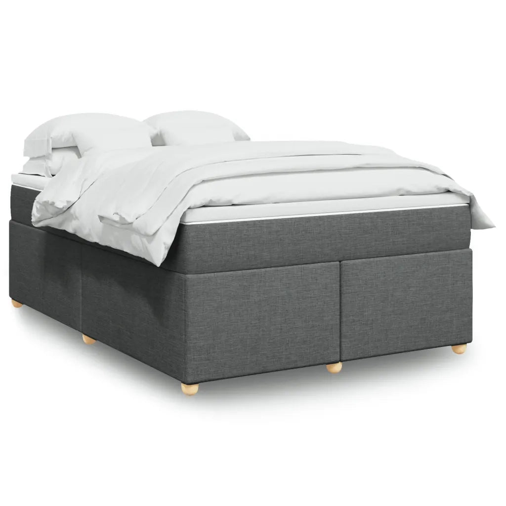 vidaXL Giroletto a Molle con Materasso Grigio Scuro 140x190 cm Tessuto