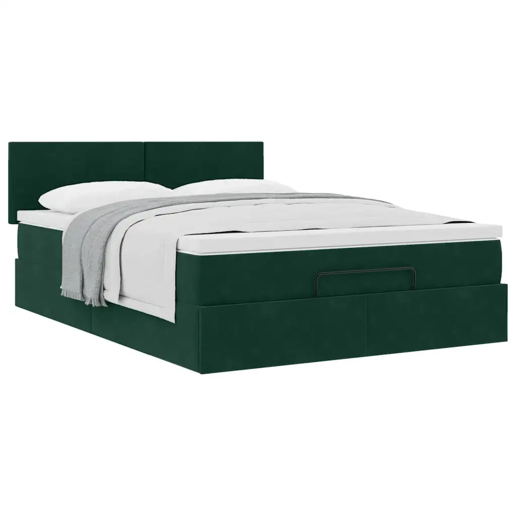 Struttura Letto Pouf con Materasso 140x200 cm in Velluto 3311708