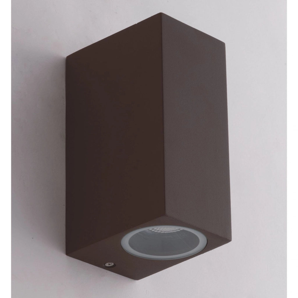 APPLIQUE BIEMISSIONE QUBO CORTEN 2 LUCI ATTACCO GU10 IP54 6,7X9,3X15,1CM