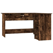 Scrivania angolare postazione computer mobile studio computer rovere affumicato 120 x 140 x 75 cm legno ingegnerizzato marrone 02_0023671