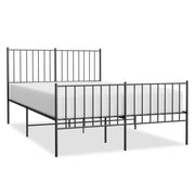 Letto matrimoniale | Letto per adulti | Giroletto con Testiera e Pediera Metallo Nero 120x190 cm
