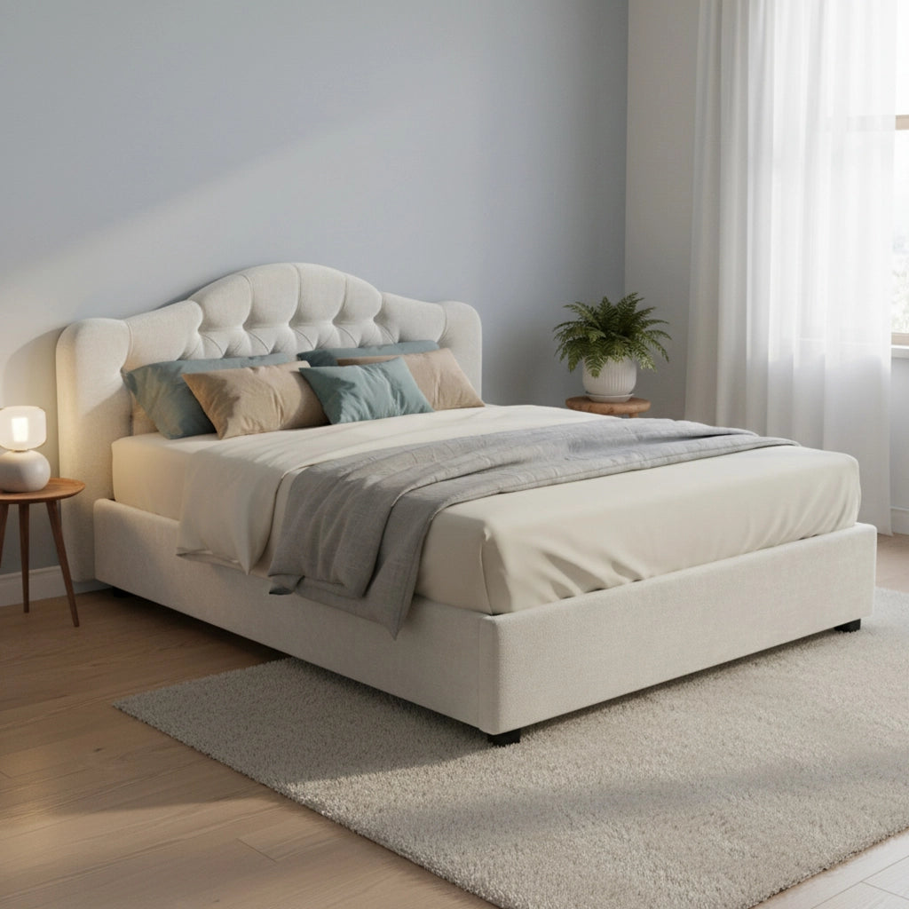 Letto Matrimoniale Aly, Letto Matrimoniale Sfoderabile Made in Italy, Bianco