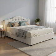 Letto Matrimoniale Aly, Letto Matrimoniale Sfoderabile Made in Italy, Bianco