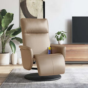 Poltrona Reclinabile Massaggi Poggiapiedi Cappuccino Similpelle 356556