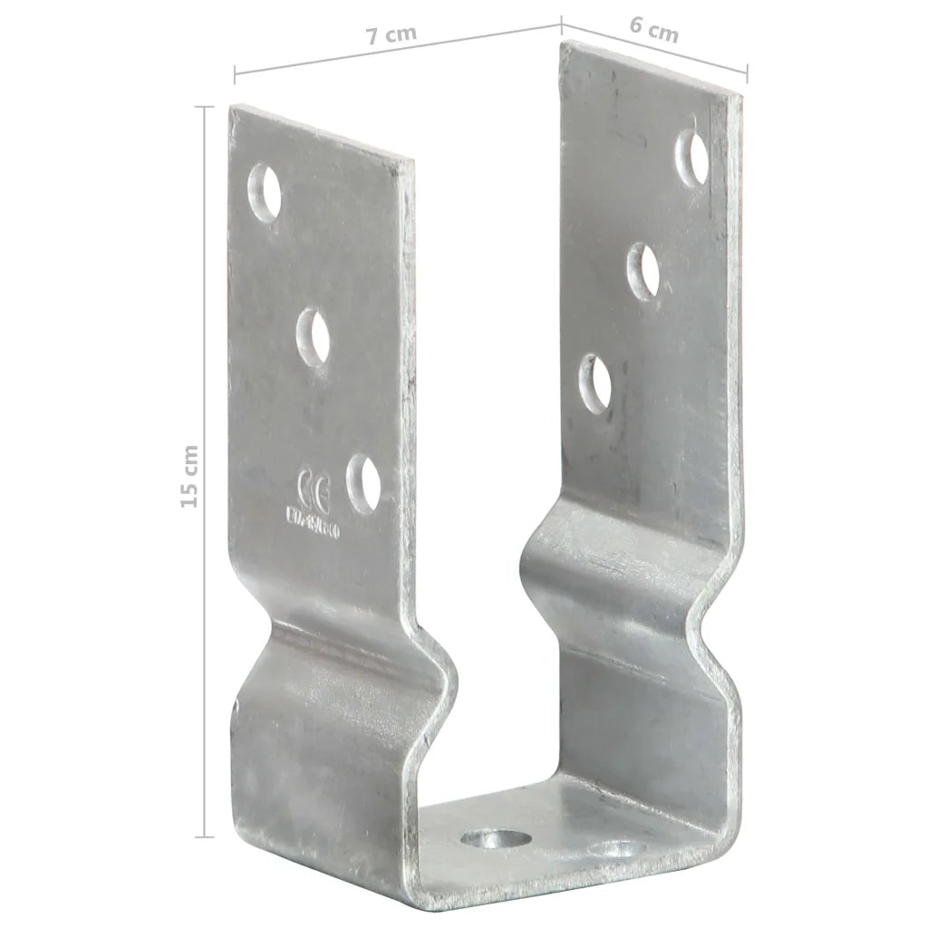 Picchetti per Recinzione 12 pz Argento 7x6x15cm Acciaio Zincato 145328