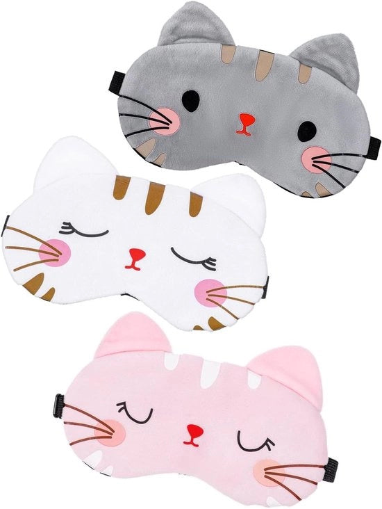 Occhiali da sonno 3 pezzi con faccia gattino cartoon per donne